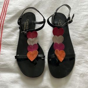 Valentine sandals, handmade leather sandals Cornetti, size 38, leather ❤️🤍💖🧡